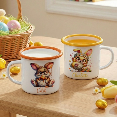 easter enamel mug