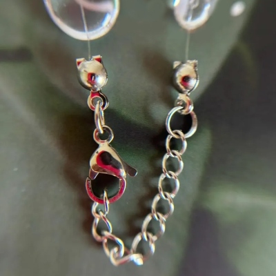 Handmade Clear Dew Drop Invisible Necklace Earrings Set, Resin Water Drop Floating Choker, Minimalist Bridal Shower Party Favor, Wedding Gift for Her