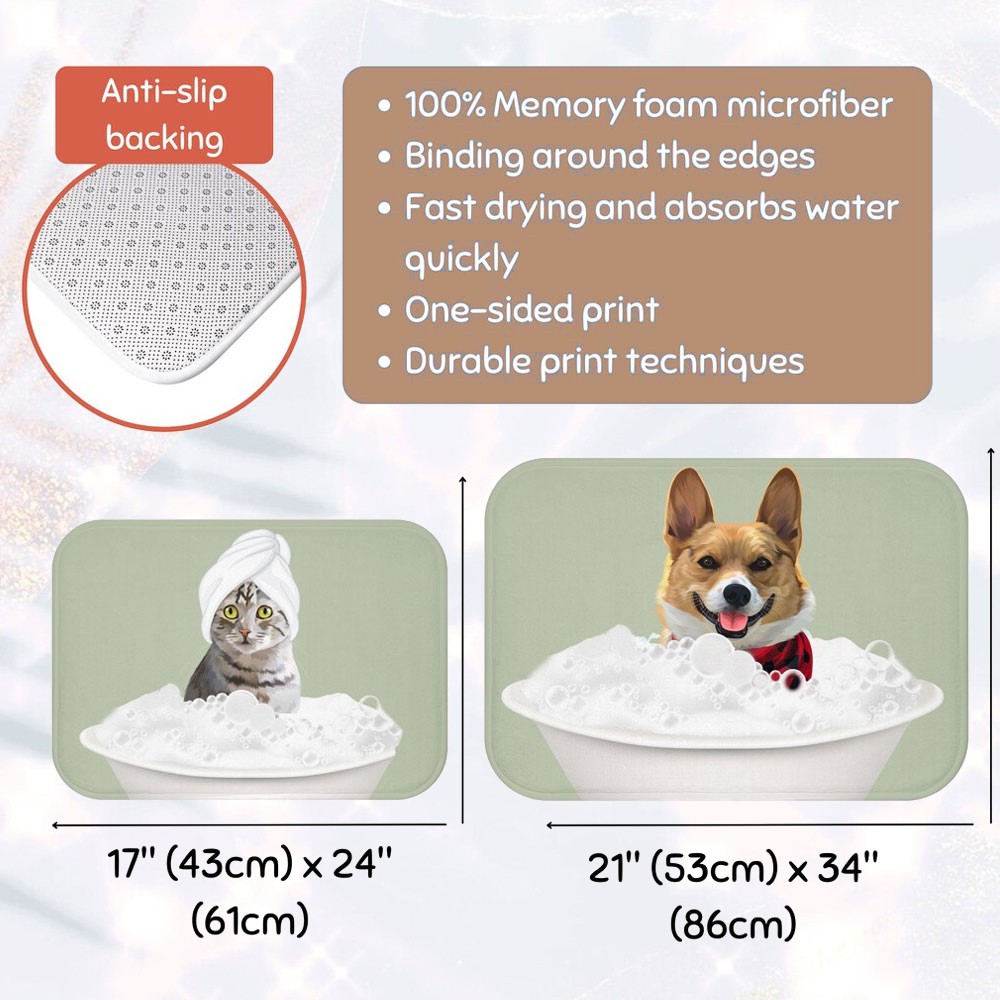 Tapis de bain personnalisés pour animaux de compagnie