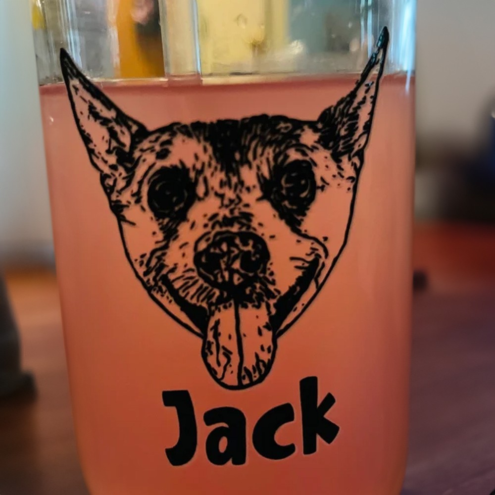 Name Pet Portrait Glass Up