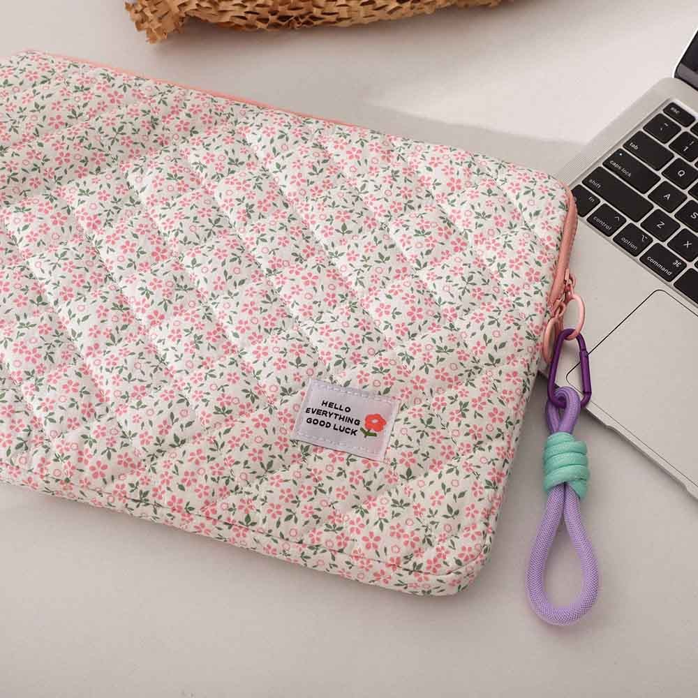 Personalized Initials Pink Floral Laptop Sleeve, Laptop Case with Handle, Macbook Cover, Ipad Cover, 11/13/15 Inch Case for Macbook Case, High Quality Laptop Bag