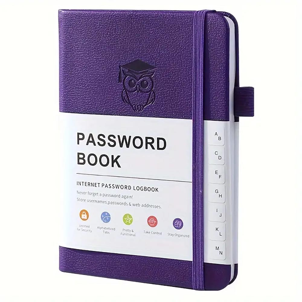 Password Book with Alphabetical Tabs Hardcover Password Manager Notebook for Seniors, Internet Password Journal Diary