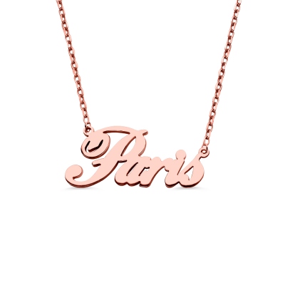 Custom Rose Gold Plated Silver Name Necklace 