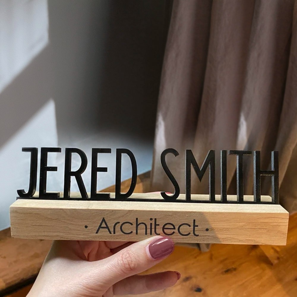 Customized Desk Name Plate, Nameplate for desk, Wood Desk Nameplate