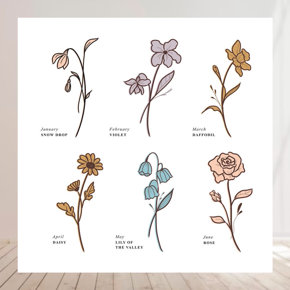 Personalized Birth Flower Music Wall Hanging, Pull String Music Box