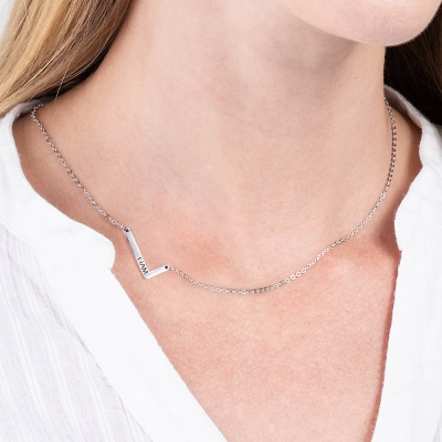 Personalized Sideways Initial Name Necklace