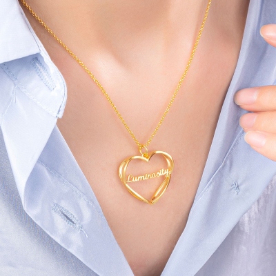 Personalized Heart Shape Infinity Necklace