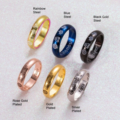 Custom-designed The Last Airbender 4 Elements Ring
