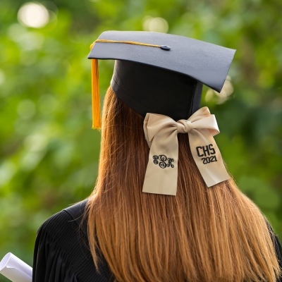 Personalized Monogram Graduation Cap Bow