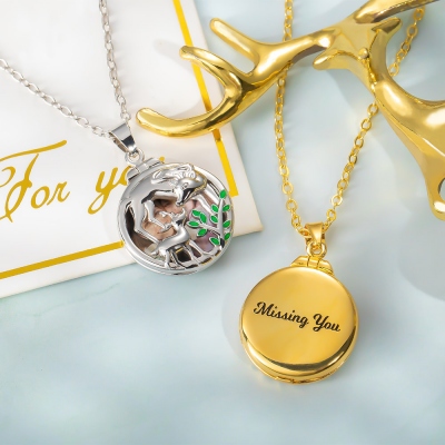 Personalized Photo Elk Necklace with Engraving