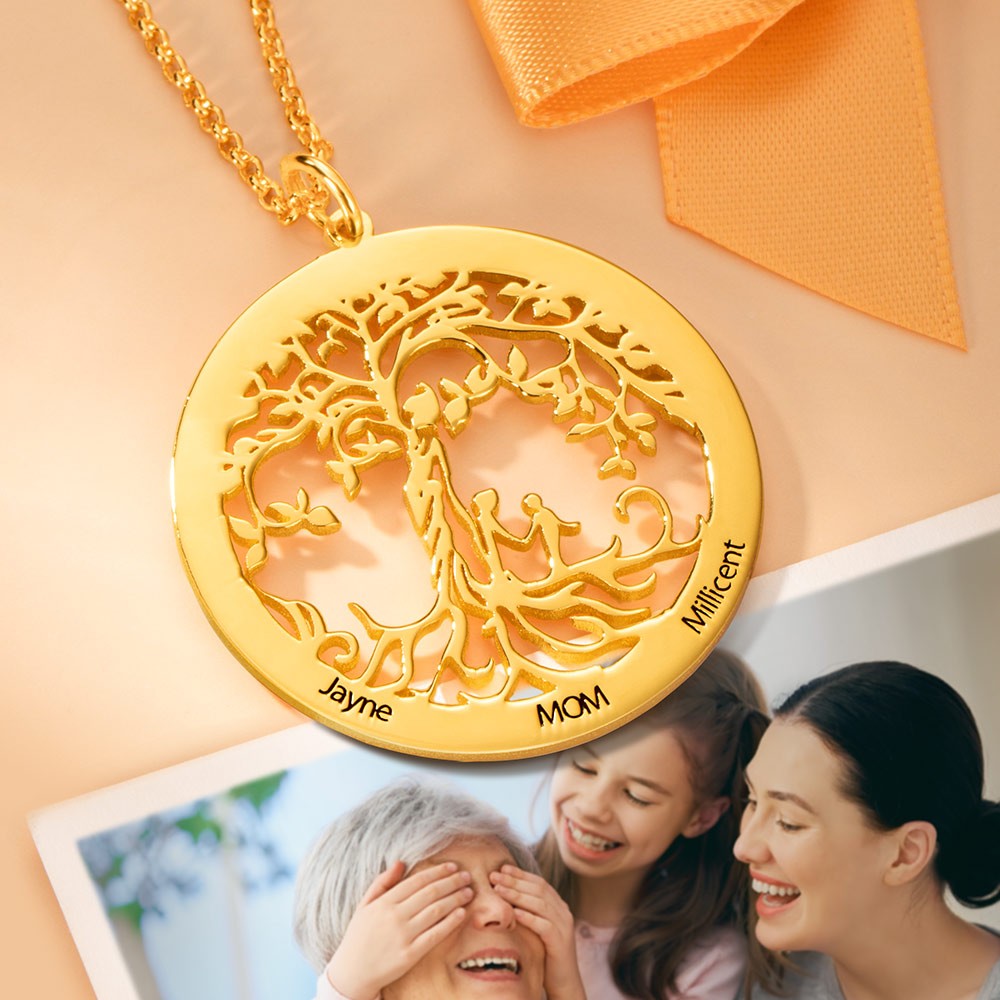 customized family tree name necklace