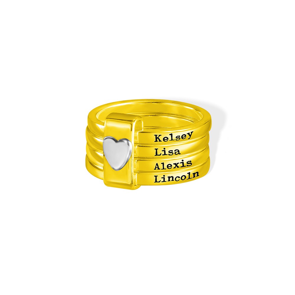 personalized stacking name rings