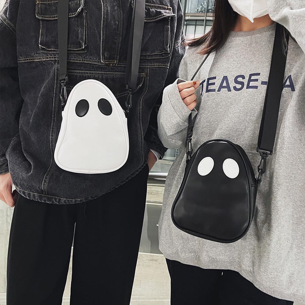 Halloween Ghost Purse, Faux Pu Leather Crossbody Bag Cute Shoulder Bag, Spooky Season Trick Or Treat Novelty Gift for Women Girl