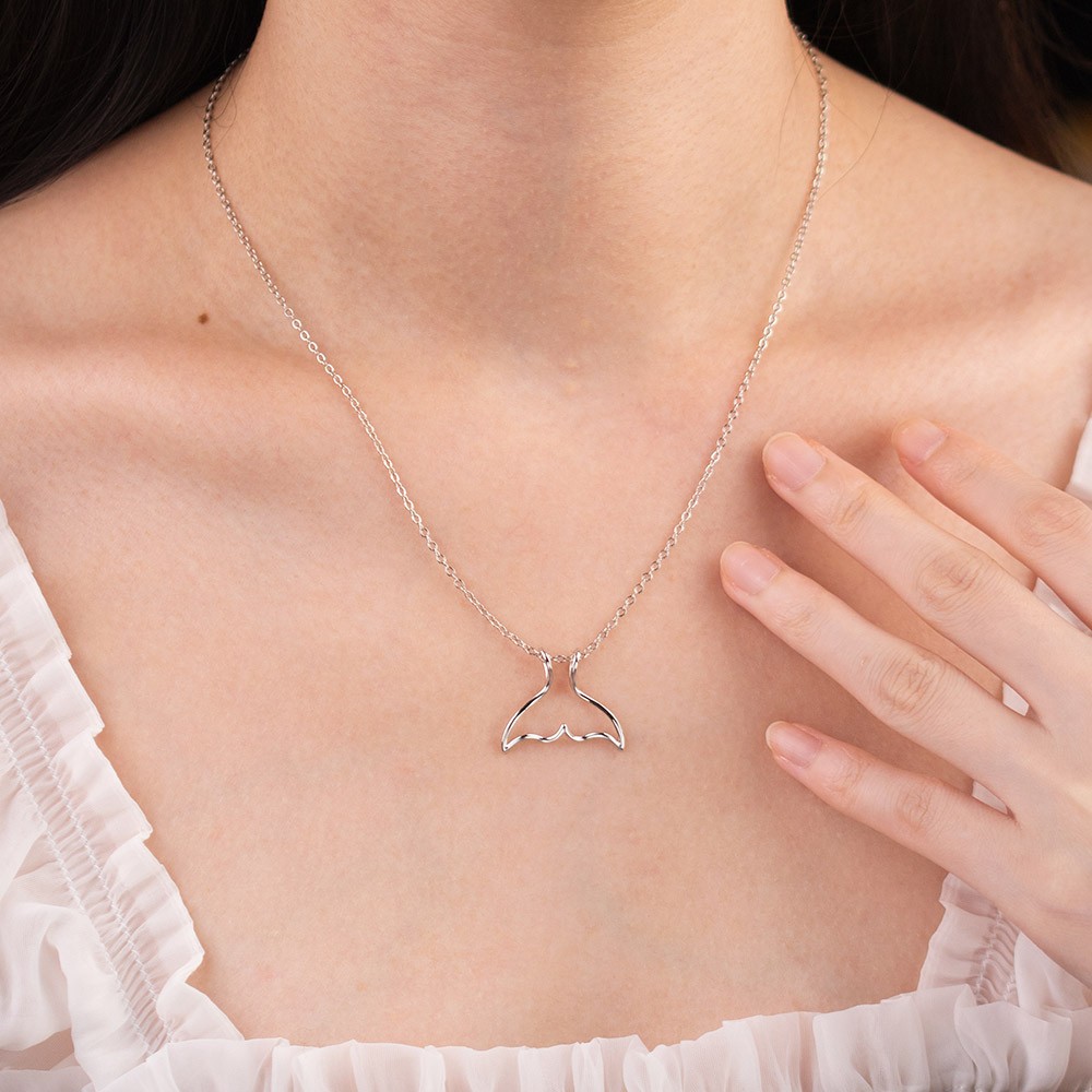 Ring Holder Necklace, Sterling Silver Mermaid Tail Pendants Ring Keeper Necklace, Fish Tale Necklace Wedding Gift for Women Nurses Mothers Wife
