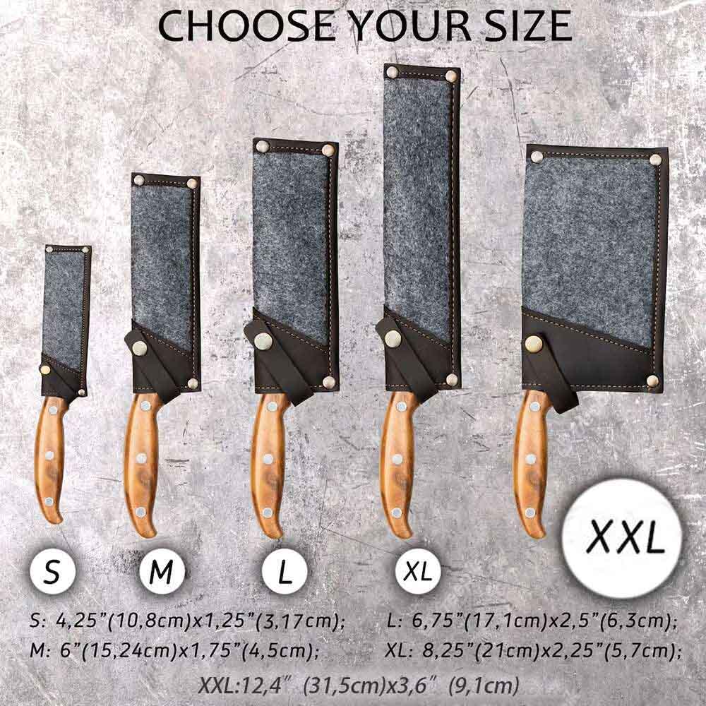 Leather Knife Cover, Leather Knife Sheath, Personalized Initial Kitchen