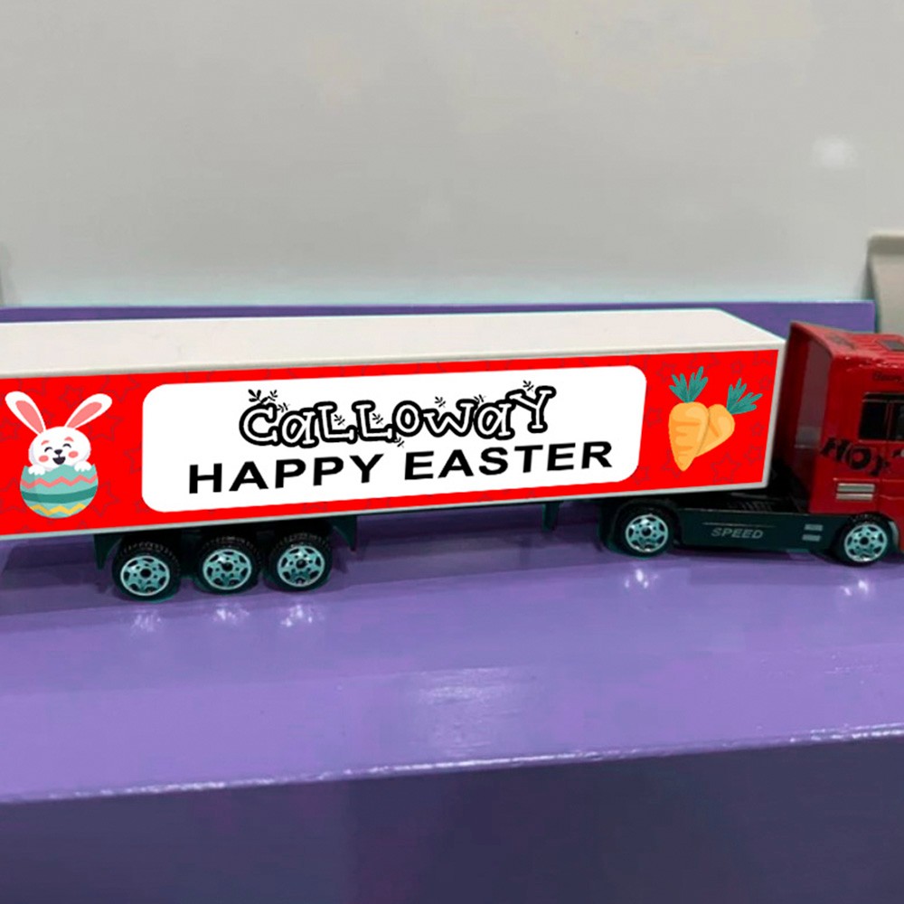 Personalized Easter Kid Toy Trucks, Easter Gifts for Kids, Customized Name Toy, Happy Easter Truck Toys, Birthday/Children's Day Gifts