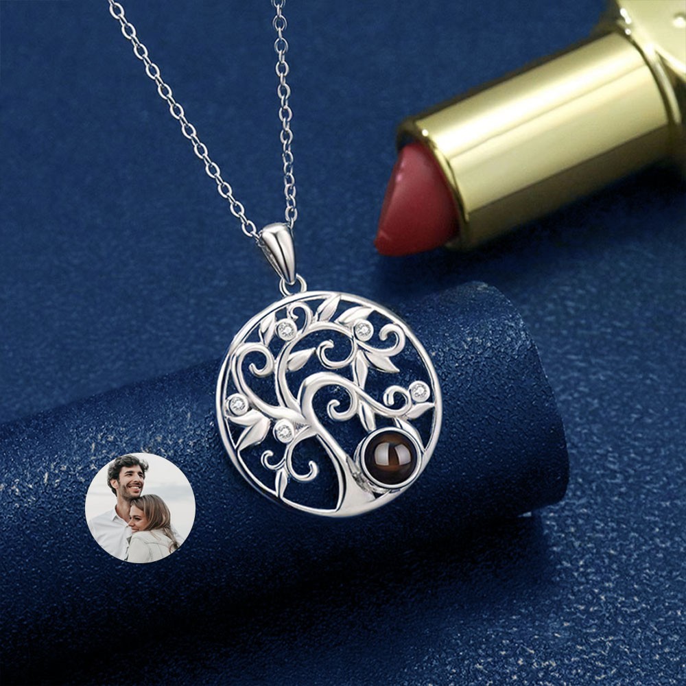 Cadeau personnalisé de collier de projection de photo de coeur pour maman,  grand-mère 