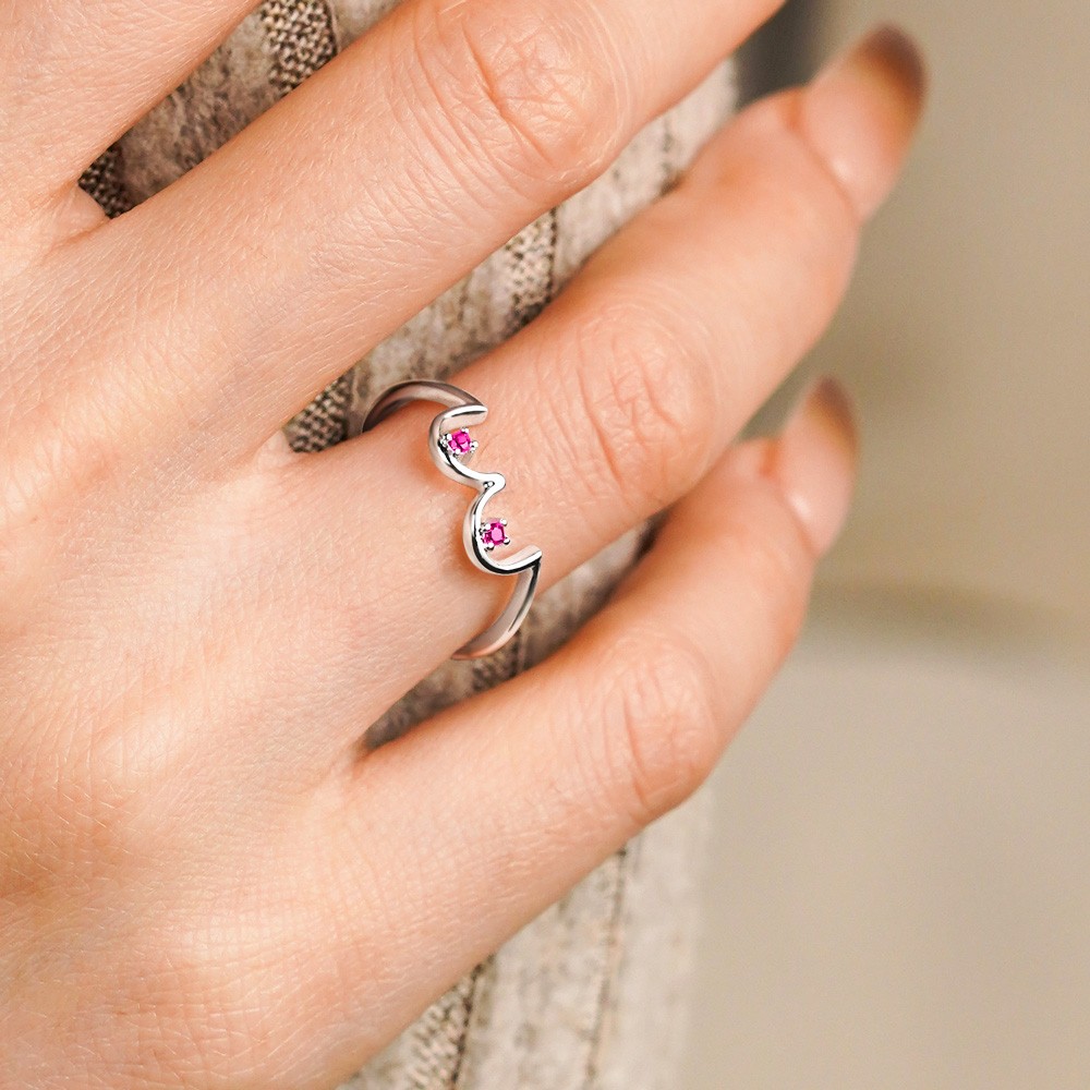 Custom Boob Ring with Birthstone Ring, Unique Silver Boob Body Jewelry, for Breast Cancer Awareness & Celebrating Breastfeeding, Mother's Day Christmas Day Gift