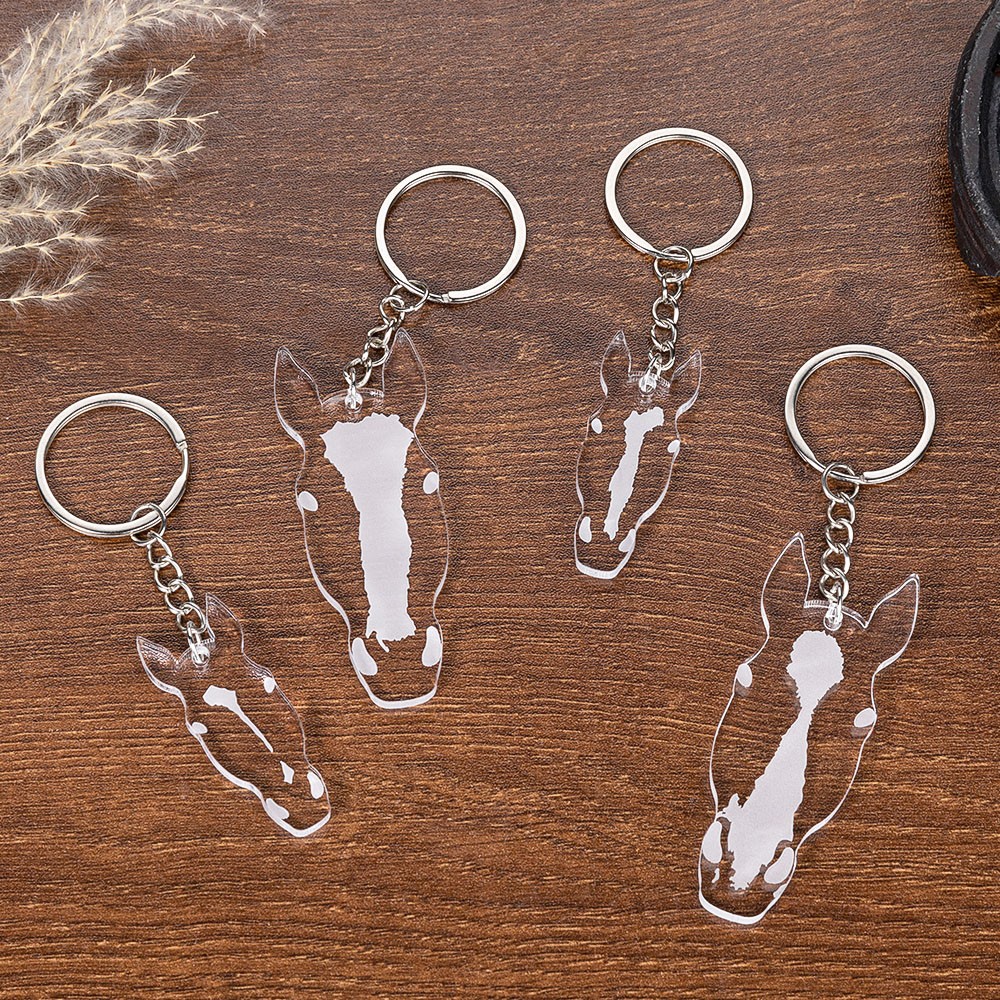 Personalisierter Schlüsselanhänger mit Gesichtsmarkierung für Pferde, individueller Haustier-Schlüsselanhänger, Acryl-Pferde-Schlüsselanhänger, Pferdegeschenk, Geschenk für Reiter/Haustierliebhaber/Pferdeliebhaber