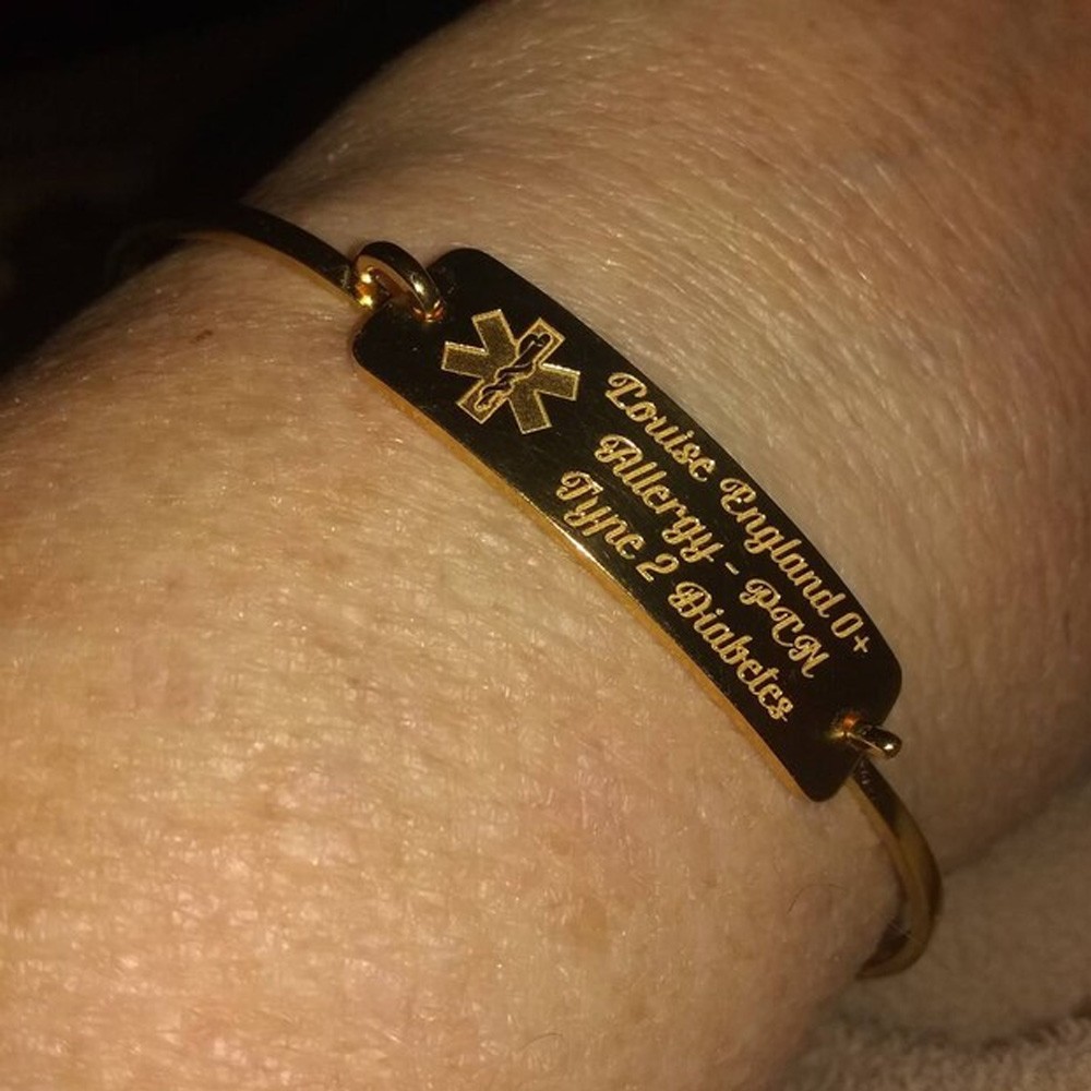 Personalized Medical Alert Bracelet For Women - Stainless Steel Health ID With Custom Engraving