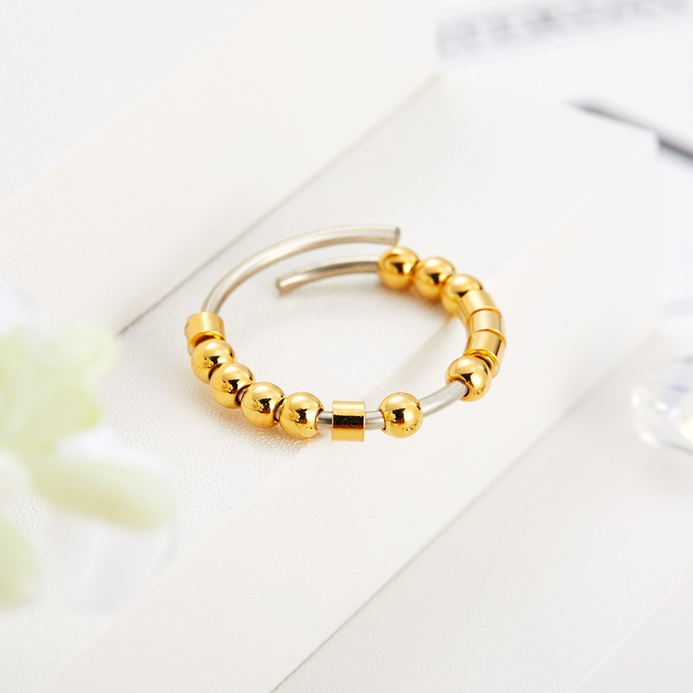 Personalisierter Fidget Ring mit Morsecode, Anti-Angst-Spinner-Ring, verstellbarer Ring, Edelstahl/Sterlingsilber-Schmuck, Geschenk für Freunde
