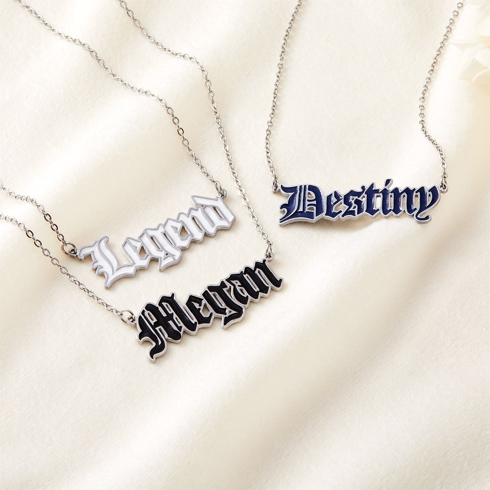 Gothic name necklace