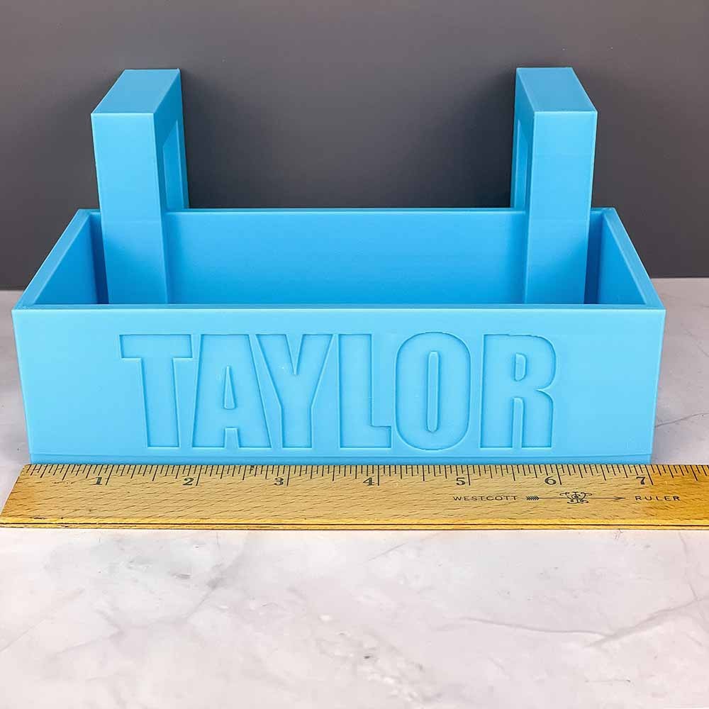 Custom Name Dorm Bed Bunk Storage Tray, Bedside Organizer with Cable Charger Hole, Versatile Storage Tray Accessories, Gift for Student