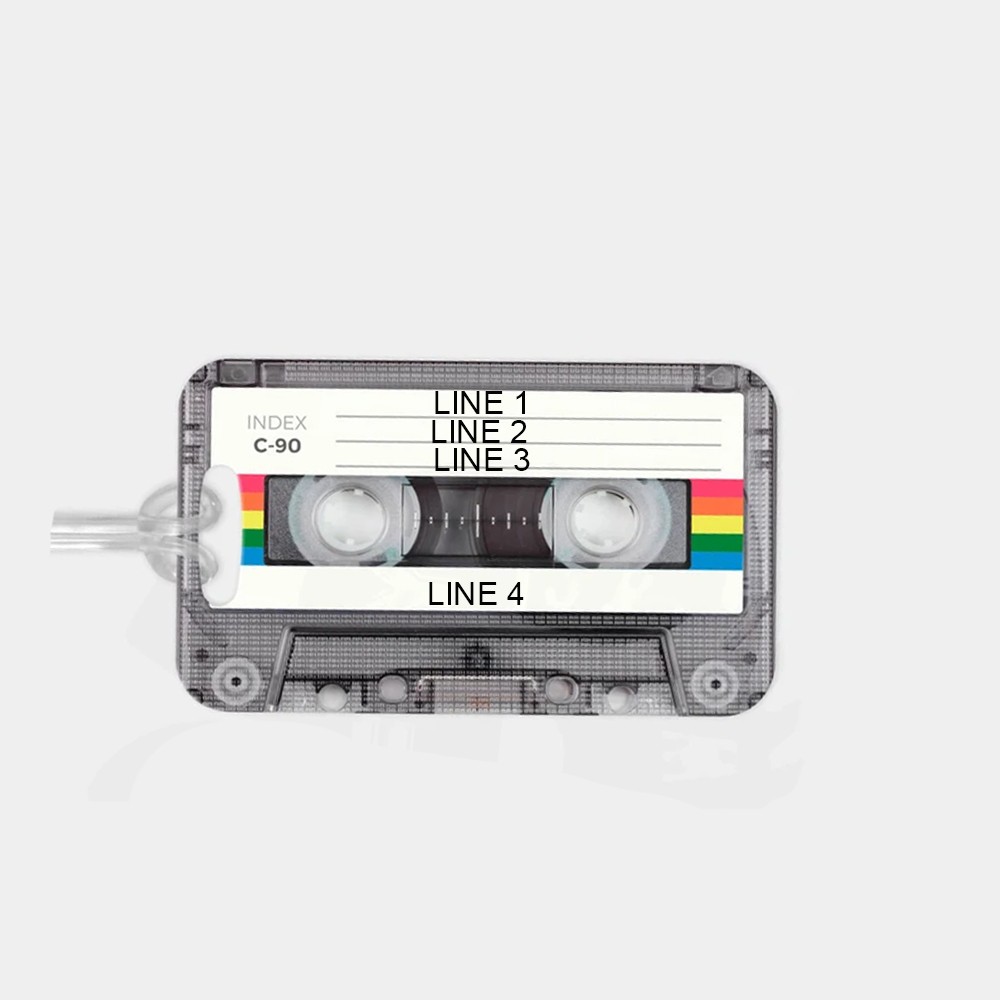 Personalized Luggage Bag Tag, Custom Aluminum Durable Travel Tag, Luggage Retro Accessories, 80s 90s Cassette Mix Tape