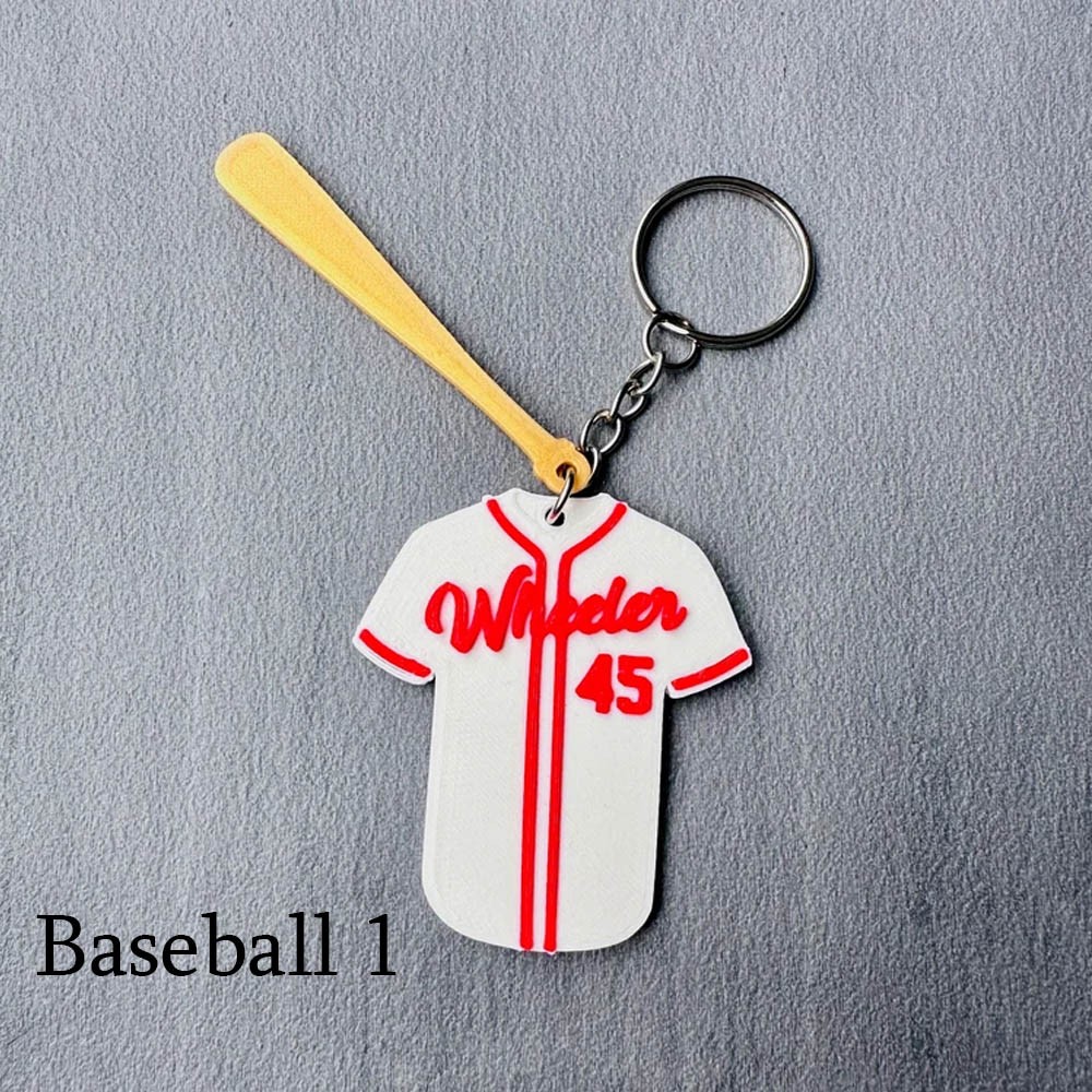 Personalized Name Number Ball Shirt Keychain, Custom Number 3D Printed Sports Shirt Keychain, Fun Gift for Ball Team, Gift for Sportsmen