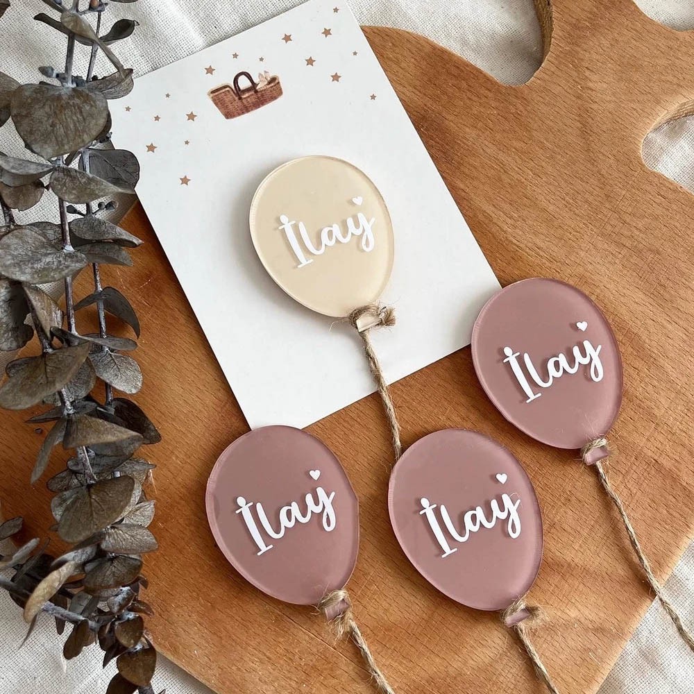 (Set of 5)Personalized Balloon Concept Magnet, Custom Fridge Magnet, Baby Gifts