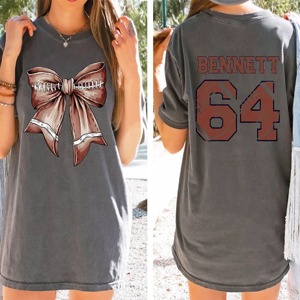Comfort Colors Cute Football Mama Shirt, Gift For Football Mom, Football Lover Tee with bows, Football Season Mom Gift, Team Player Jersey