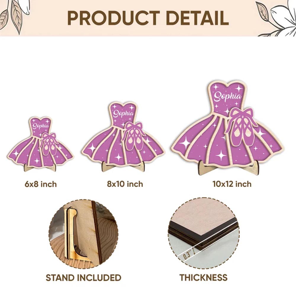 Personalized Ballet Wooden Plaque, Custom Name Wooden Sign, Ballet Dance Wood Sign, Sport Gift for Ballet Dancer/Daughter/Sister/Girl