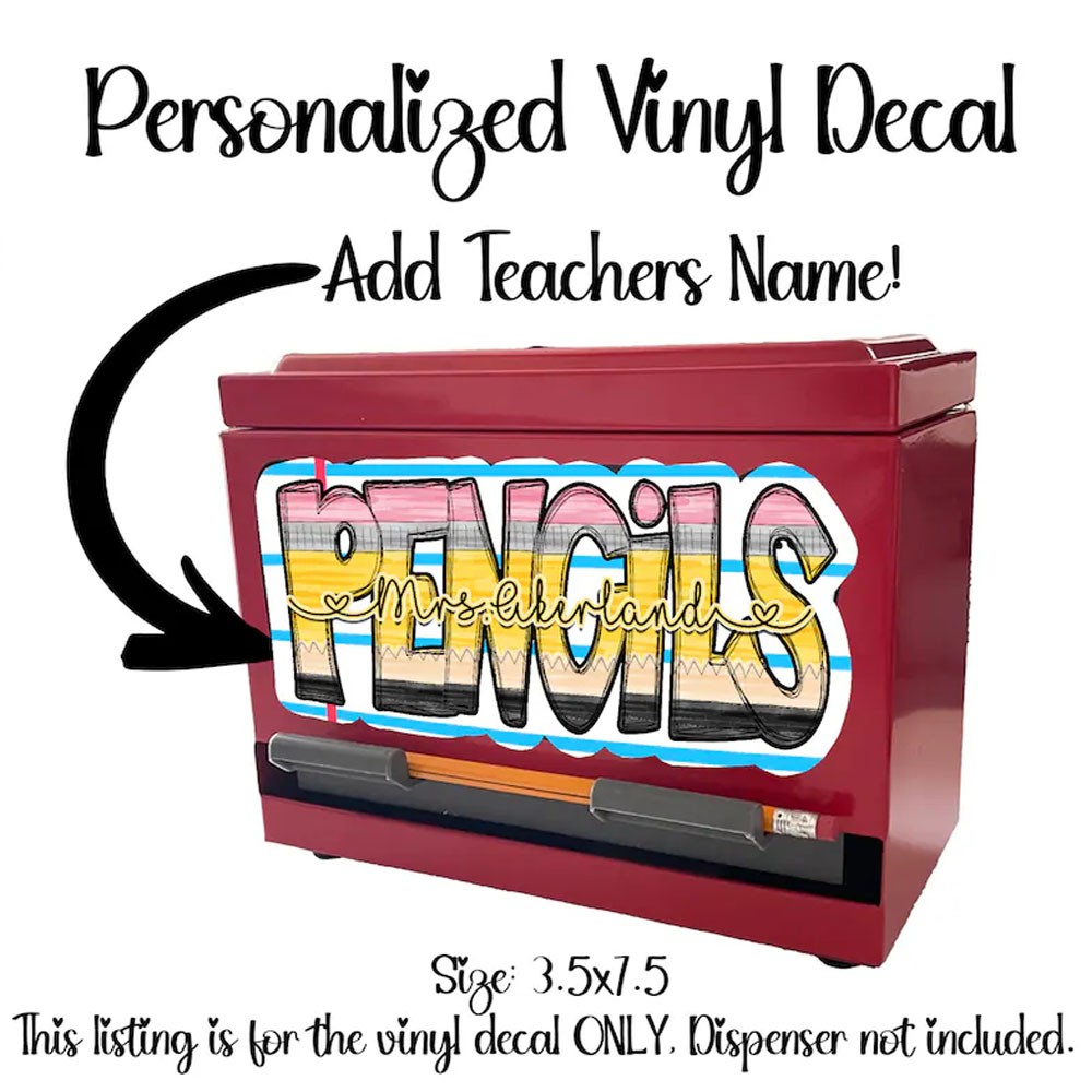 Personalized Name Pencil Dispense, Plain Wood Pencil Dispenser, Classroom Decor, Teacher Appreciation Gift, Gift for Teacher