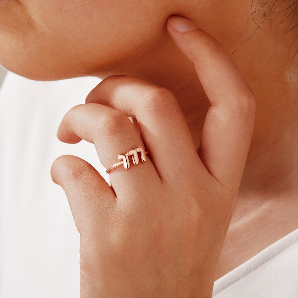 bubble letter rings