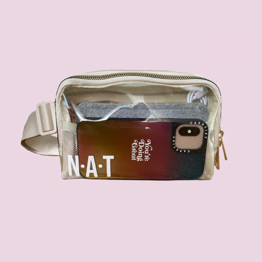 Custom Personalized Clear Belt Bags | Monogram Stadium-Approved Bag | Concert & Event Waist Bag