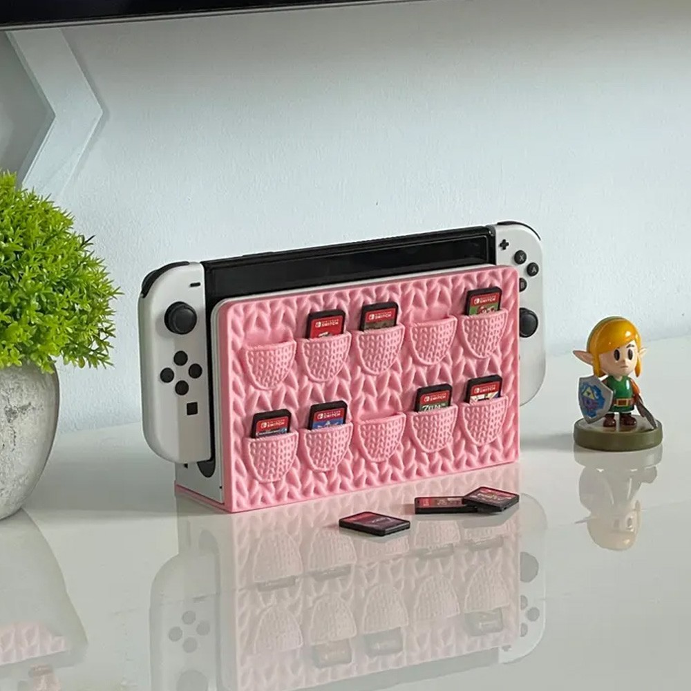 Personalized Name Crochet Faceplate and Cartridge Holder, Compatible with Nintendo Switch, Multiple Colors, Gift for Him/Her