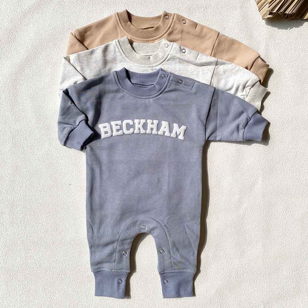 Custom Name Puff Name Baby Sweatshirt Bodysuit, Personalized Bubble Romper, Baby Shower Gift, Birthday/Christmas Gift for Newborn/Baby