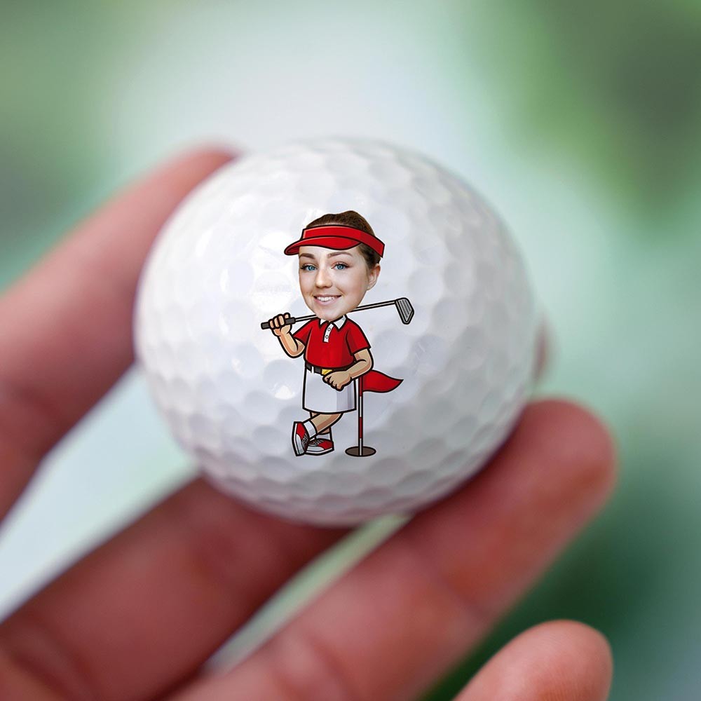 Custom Name & Photo Unique Golf Balls, Cartoon Golf Balls, Golf Gift, Gift for Golfer, Wedding Gift, Anniversary Gifts, Groomsmen Gift, Best Man Gift