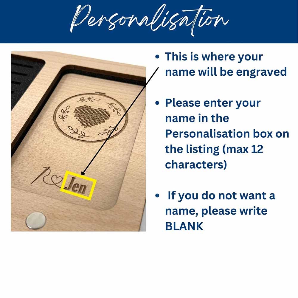 Personalised Working Tray for Cross Stitch and Embroidery (holds x24 bobbins)