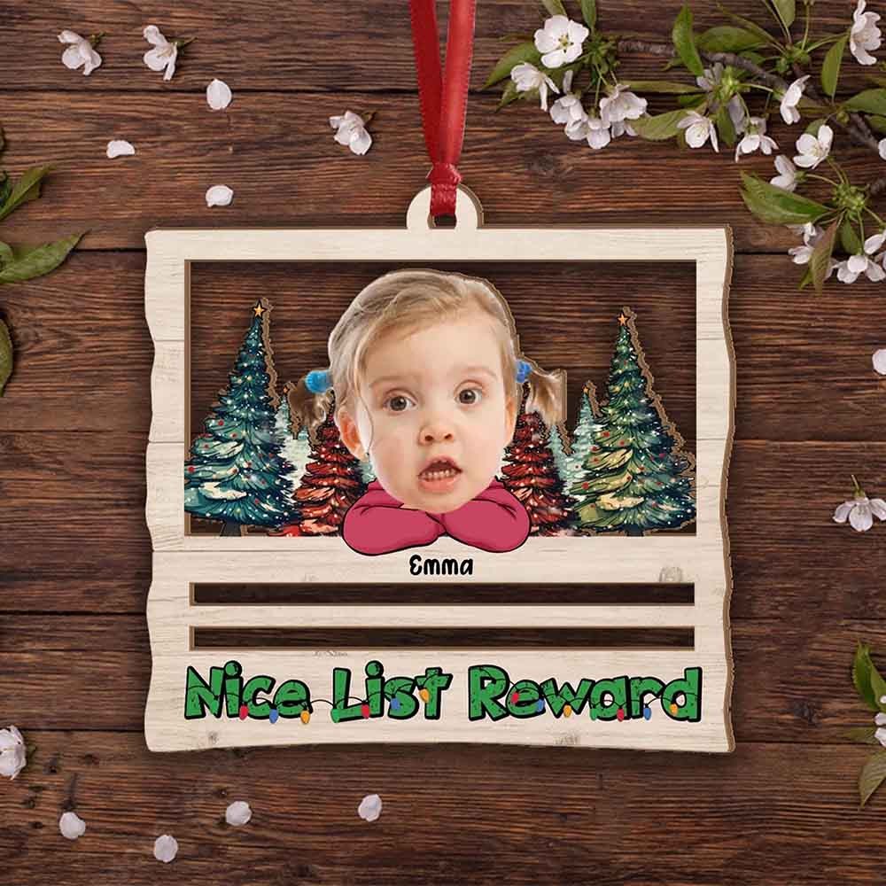 Personalized Name & Photo Christmas Money Holder Wooden Ornament, Cute Money Holder Tree Christmas Gift, Holiday Decoration Gift, Xmas Gifts for Kids