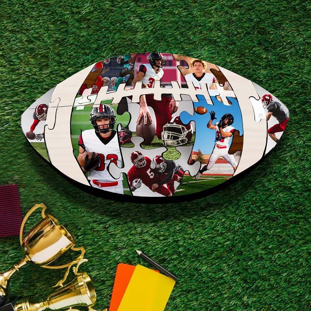 Personalized Custom Photo Football Puzzle Unique Gift for Sports Lovers and Football Fans