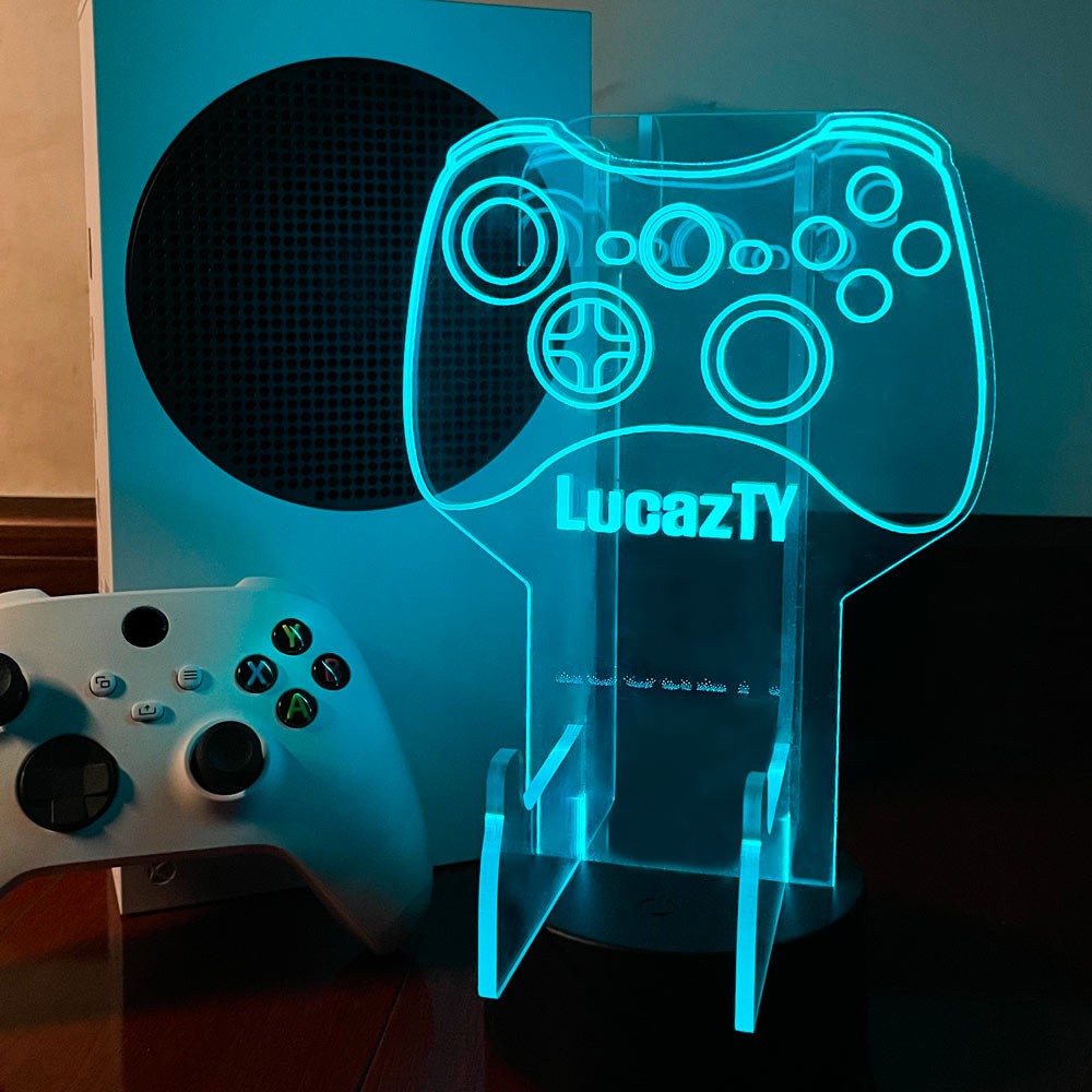 Customized PS5 / PS4 / Series X S / One / Switch Controller and Headset Gaming Station Neon Light Base