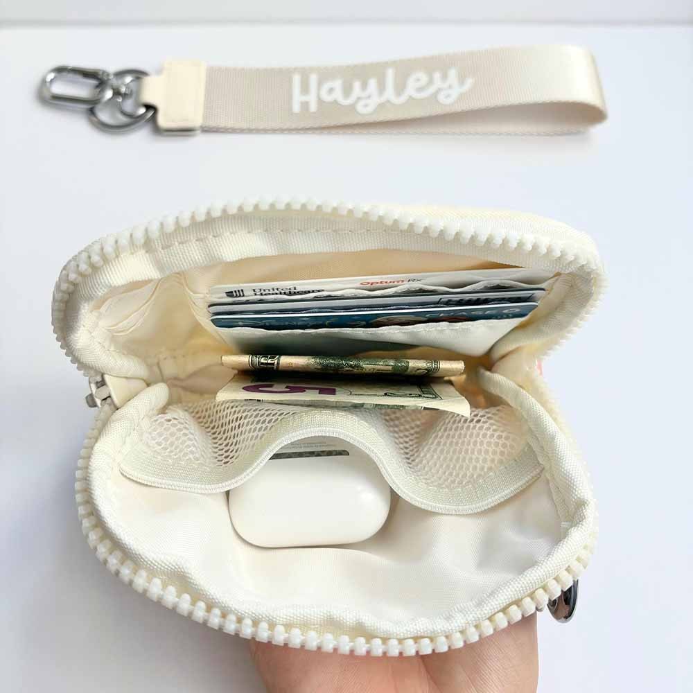Personalized Keychain Wrist Wallet, Christmas Stocking Stuffer Gift for girls women teens, Custom Wristlet Wallet, Wrist Lanyard Cardholder