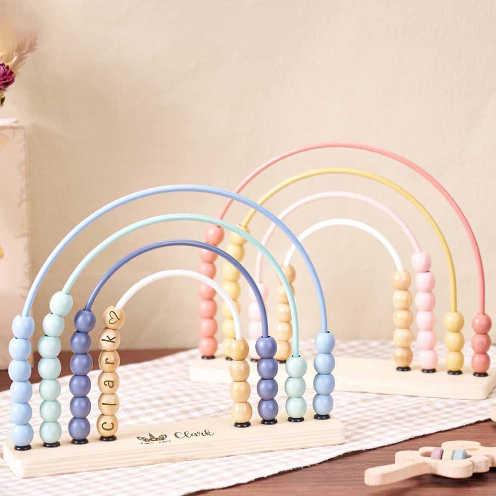 Personalized Baby Abacus Wooden Rainbow Abacus, Baby Shower Gifts, 1-3 Years Birthday Gifts, Wooden Nursery Decoration, Toddler Educational Toys
