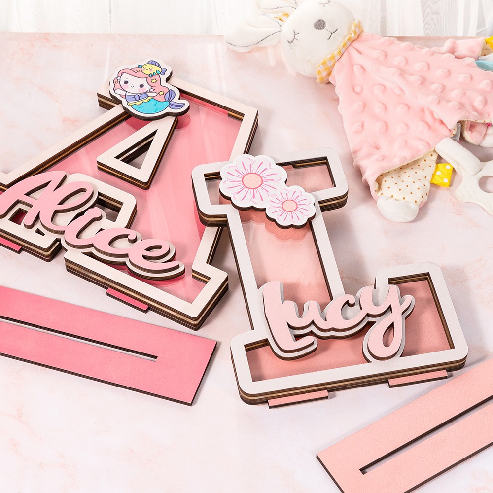 Personalized Name Wooden Letter Money Bank, Letter Clear Window Coin Bank Money Box, Kids' Room Decor, Birthday/Christmas/Children's Day Gift for Kids