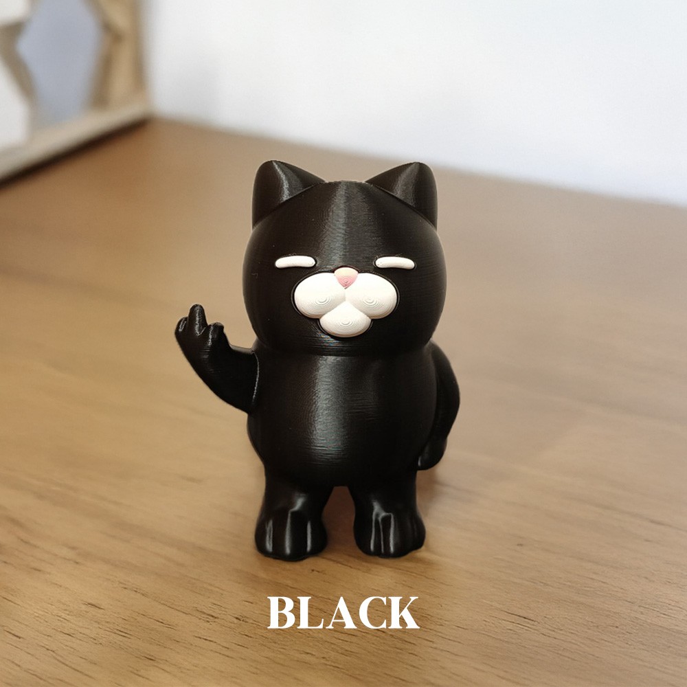 3D Printed Rebellious Cat Figurine