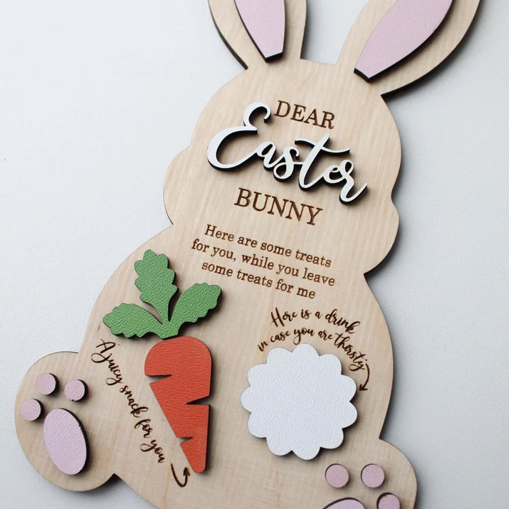 Personalized Easter Bunny Treat Tray with Name, Custom Easter Treat Board, Easter Bunny Tray, Easter Gift for Kids/Family