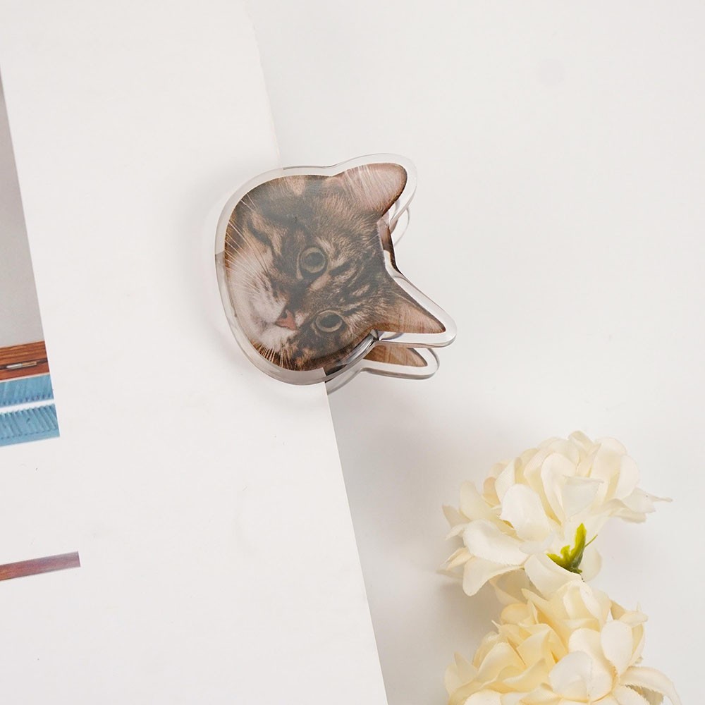 Cute Animal Acrylic Journal Clips, Hand-Drawing Strong Clip, Kitten Acrylic Clips, Bread Acrylic Clips, Stationery Journal Supplies