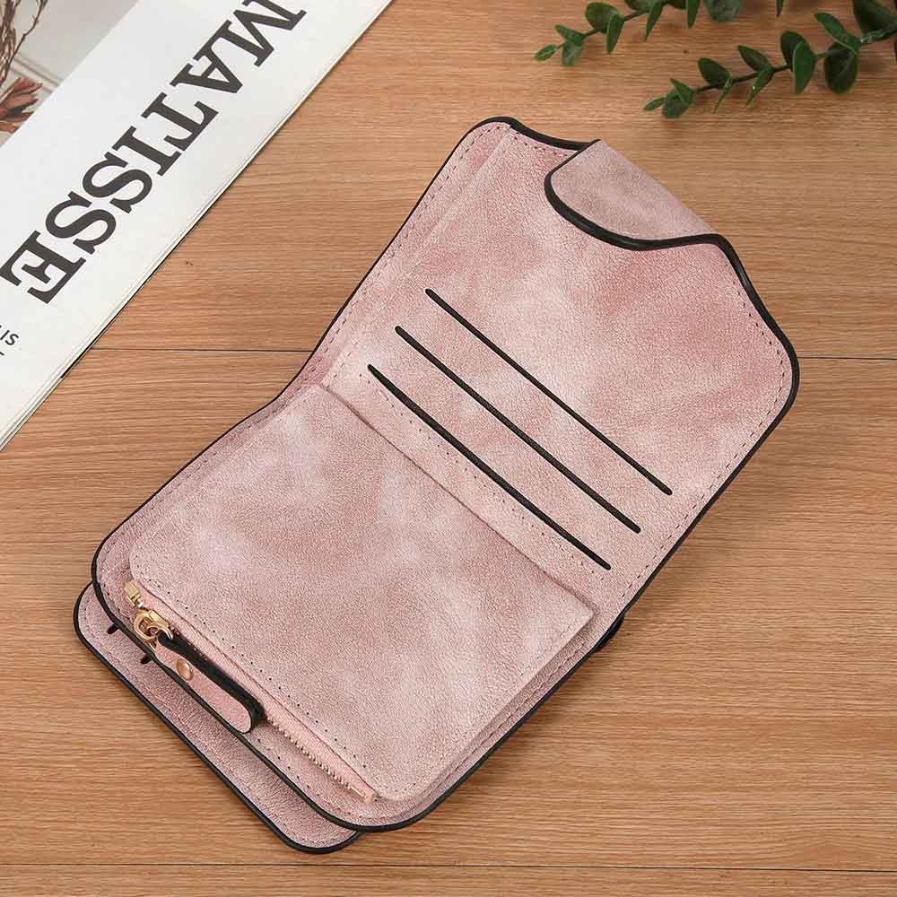 Personalized Women's Leather Wallet, Custom Women's Purse with Zipper, Short Portable Wallet, Lady's Wallet, Birthday Gift, Gift for Mom/Her
