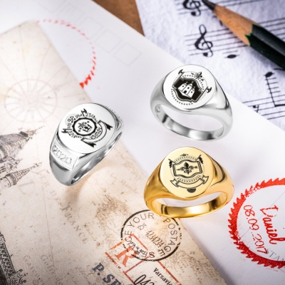 Personalized Family Signet Rings‎